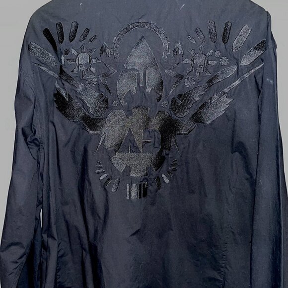 ARTFUL DODGER Men's Black Embroidered Streetwear Button Front Shirt - EUC - 4XL - Picture 7 of 16